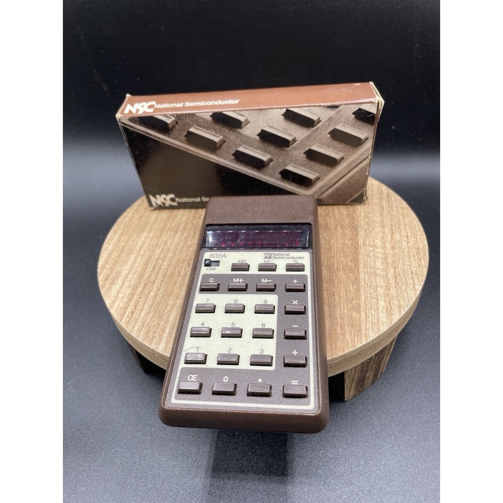 National Semiconductor 835A Calculator w/ Box & Papers – Vintage LED - Working!